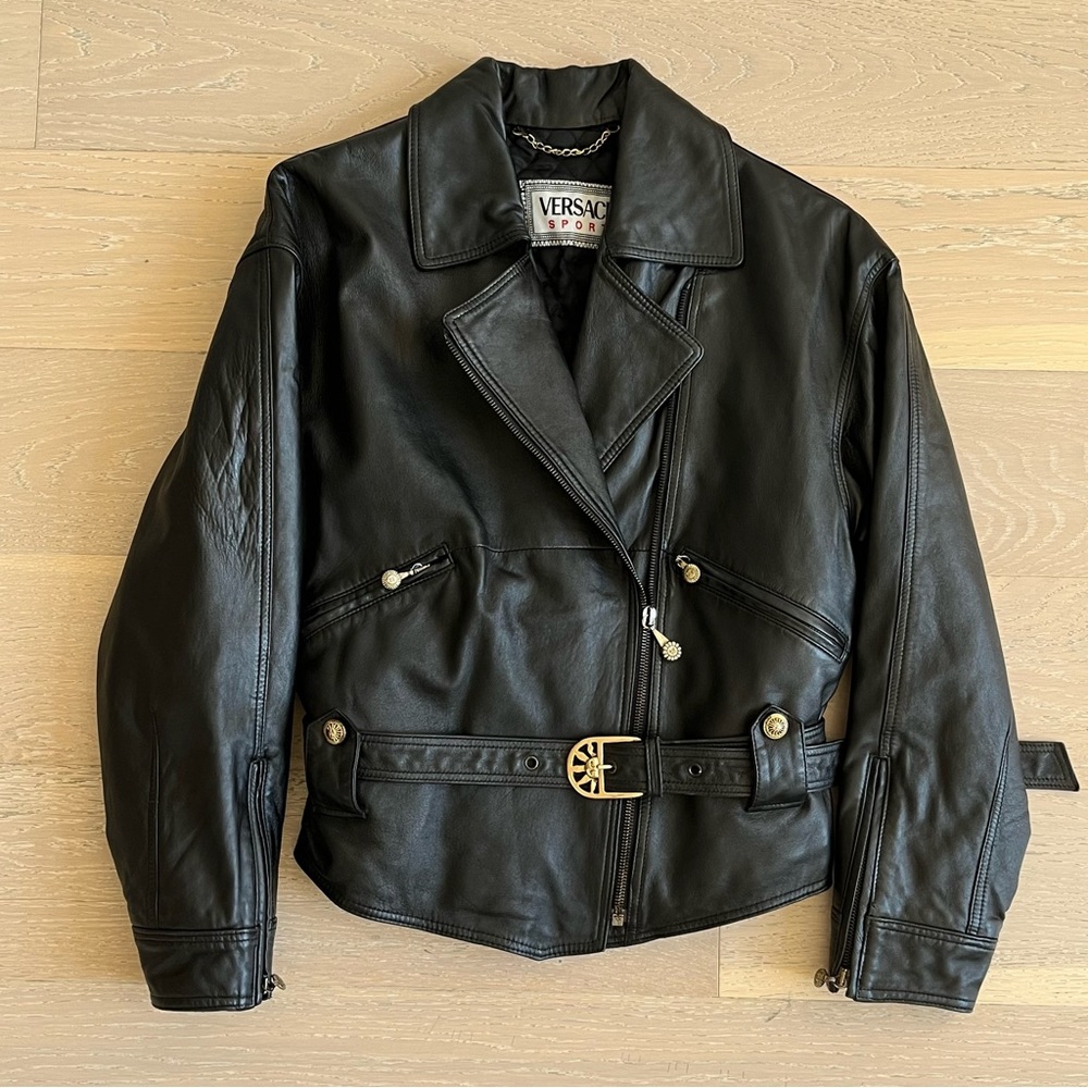 Versace Sport 80s Vintage Leather Jacket